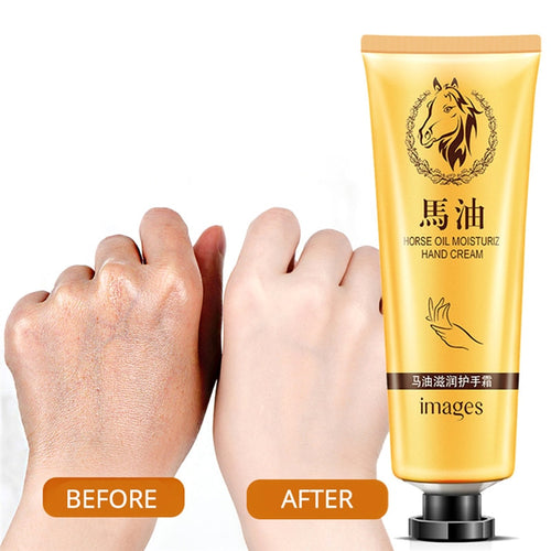 Brand New Horse Oil Repair Hand Cream Anti-Aging Soft Hand Refreshing Whitening Moisturizing Hand Essential Suitable Non-greasy
